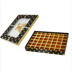 LOGOTIPO personalizado de alta calidad Caja de chocolate de lujo Papel Pequeño caramelo Macarrón Caja de regalo de Navidad Embalaje con