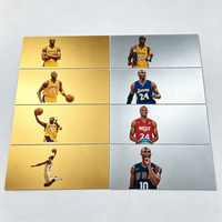 Carte de collection de basket-ball personnalisée plaquée or PE KOBE BRYANT, carte décorative pour fans, cadeau commémoratif pour les fans