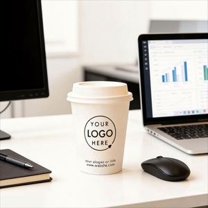 Gobelets à café jetables en carton à double paroi Newsense avec logo personnalisé, 8/10/12/16 oz, écologiques, avec couvercles pour boissons chaudes/froides - Product Image 2