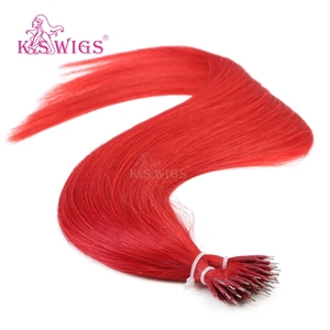 Extensiones de Cabello Humano Virgen K.SWIGS Rojo Brillante con Anillo Nano, Cutícula Alineada, Duraderas, Suaves, Reutilizables, Lisas, Naturales y Saludables - Product Image 5