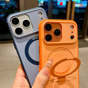 matte skin feeling for iphone 14 pro case <b>ring</b> stand <b>holder</b>,for iphone 17 pro max case deep blue - Product Image 3