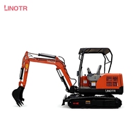 Nouvelle mini-excavatrice sur chenilles 3,5T avec moteur et pompe, pelle arrière pour travaux de construction