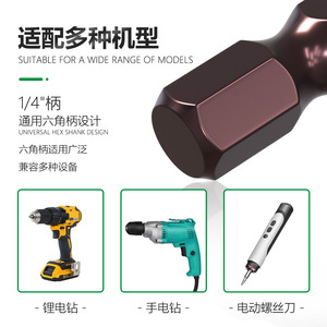 ชุดดอกไขควงฟิลลิปส์อัลลอยด์ S2 เกรดอุตสาหกรรม พื้นผิวแบบมีลายนูน ป้องกันสนิม ด้ามหกเหลี่ยม - Product Image 4