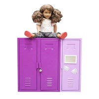 Casier en acier pour poupée américaine de petite taille, casier miniature en acier pour vêtements de poupée de 18 pouces