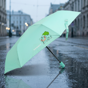 Paraguas Plegable de 3 Secciones Wanja de 55cm, Diseño Bulbasaur Mint, 8 Varillas, Compacto, Portátil, para Niños, Anime, Dibujos Animados, Poliéster, Venta al Por Mayor - Product Image 2
