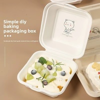 Boîte bento rectangulaire en pulpe biodégradable pour hamburger, gâteau, pâtisserie, dessert, emballage à emporter - Personnalisable
