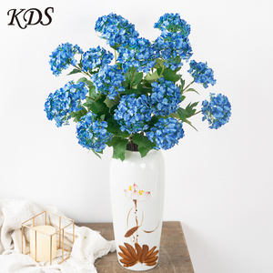 Realistic 3 Heads Silk <b>Artificial</b> Hydrangea Real Touch Waterproof Fake <b>Flowers</b> for <b>Christmas</b> Chinese New Year Home Decoration - Product Image 3