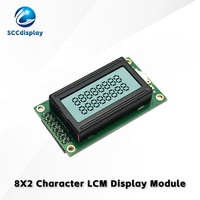Écran LCD COB de petite taille SCCdisplay JXD0802A-IIC FSTN positif, interface IIC/I2C, module d'affichage matriciel 8x2 points haute luminosité