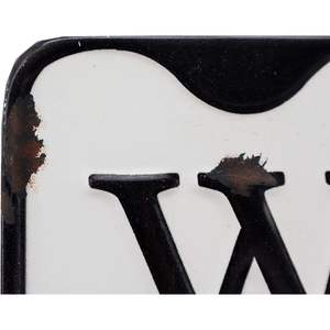 Parisloft Welcome Carved Metal Wall Sign 5.5x21.6'' Rustic Iron Home Decor Vertical Text Design - Product Image 5