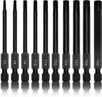 Lot de 10 embouts de tournevis Torx magnétiques de sécurité, embouts de précision en forme d'étoile pour outils manuels