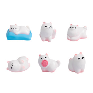 Figura de cachorro samoyedo, decoración de resina en miniatura para casa de muñecas, adorno de escritorio - Product Image 1