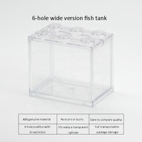 Petit arrangement de bloc de réservoir de poissons de bureau réservoir d'accessoires d'aquarium transparent à 6 trous