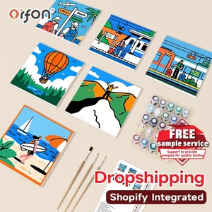 Orfon Minimaliste Dessins d'Anime 6 Pcs Mini Kit <span class=keywords><strong>Peinture</strong></span> par Numéros, <span class=keywords><strong>Petit</strong></span> DIY <span class=keywords><strong>Peinture</strong></span> par Numéros, OEM Global Dropshipping - Product Image 1