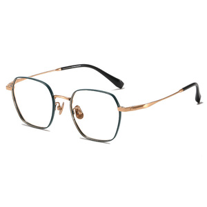 Montures <span class=keywords><strong>de</strong></span> lunettes pour femmes <span class=keywords><strong>de</strong></span> style japonais vintage, ultra-légères, fines, polygonales, pour myopie élevée, visage fin, vente en gros, titane pur 22230 - Product Image 2