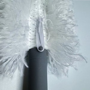 Plumeau en microfibre détachable et lavable, tête rectangulaire, manche en plastique, bande élastique, brosse à poussière fixe pour la maison, les meubles et le nettoyage de voiture - Product Image 4