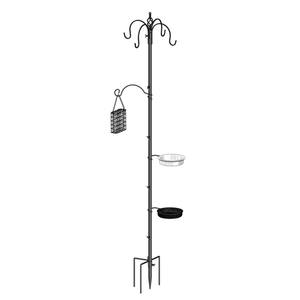 Support de mangeoire à oiseaux en métal TJ-021, 1,9 m, à fixer au sol, durable, pour extérieur, jardin, mangeoire, abreuvoir, support de suspension - Product Image 4