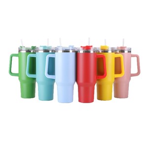 Customized 40oz Stainless Steel Tumbler With Handle Double Wall Insulated Car Mug For Travel Outdoor Use - Product Image 5