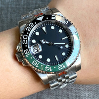 Montre automatique NH35 pour homme, 40 mm, gaucher, lunette à 120 clics, couronne à 9 heures, verre saphir, bracelet 904L, cadran lumineux