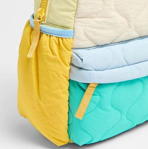 Kids Colour Block Quilted <b>Backpack</b> Puffer Pack Bag Quilted <b>Backpack</b> <b>Small</b> Size Children School Bag - Product Image 2