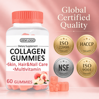 Gummies à la biotine et au collagène pour la beauté des cheveux, de la peau et des ongles, enrichies en vitamine C, saveur pêche, 60 unités, complément beauté pour femmes, marque privée OEM
