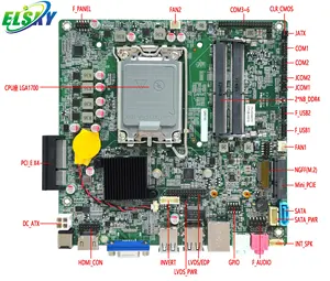 Elsky Bo mạch chủ qm6100 Chipset H610 Alder lake12th i3-12100 PCI-E X4 Giao diện hỗ trợ 4K Độ phân giải Windows 11 hệ thống