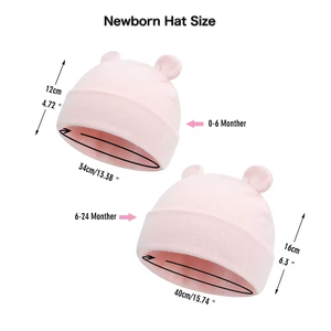 Conjunto <span class=keywords><strong>de</strong></span> Gorro y Manoplas con Orejas <span class=keywords><strong>de</strong></span> Oso para Bebé, con Logotipo Personalizado, <span class=keywords><strong>de</strong></span> Algodón Transpirable, Antiarañazos para Recién Nacidos, Regalo para Niños Pequeños - Product Image 2