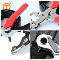 Pince de poinçonnage multifonctionnelle robuste perforateur de trou de ceinture pince de poinçonnage en cuir rotative avec 6 trous taille