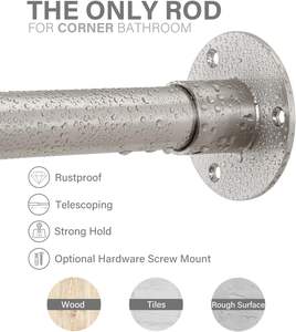 <span class=keywords><strong>Tringle</strong></span> de douche d'angle, nickel brossé, 39-69 x 55-85 pouces, <span class=keywords><strong>tringle</strong></span> de douche en forme de L réglable, sans affaissement, <span class=keywords><strong>tringle</strong></span> de douche incurvée à 90 degrés - Product Image 6