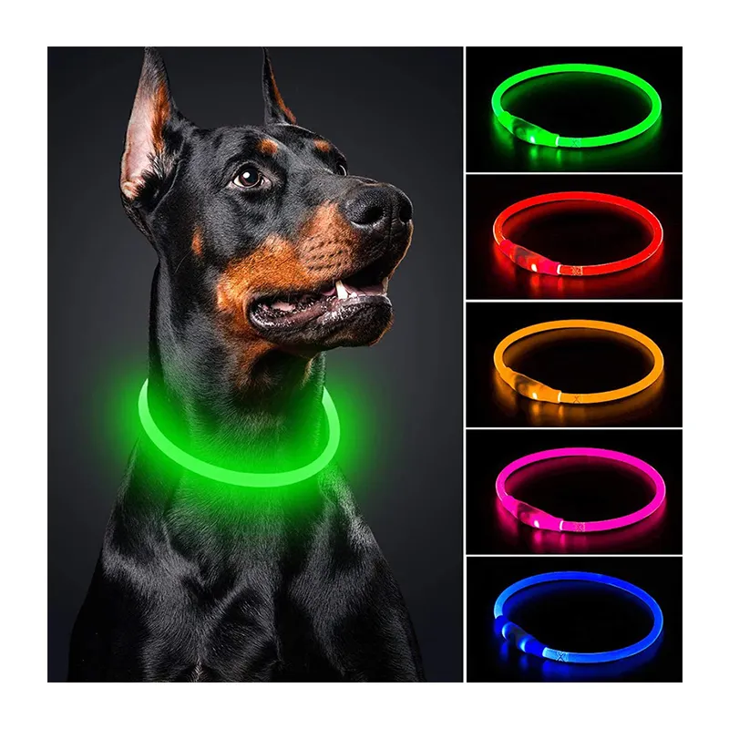 Groothandel Light Up Hond Led Kraag Goedkope Usb Oplaadbare Led Hond Light Up Collar