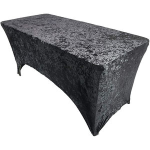 Mantel de LICRA de lujo de terciopelo clásico personalizado 100 mantel elástico Rectangular rojo calidad premium barata - Product Image 2