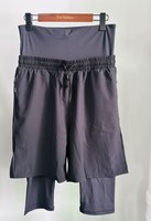 Shorts de bain musulmans à taille haute, deux couches, avec poche latérale pour homme, logo personnalisé, polyester uni, séchage rapide