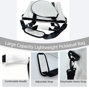 <span class=keywords><strong>Sac</strong></span> de transport professionnel matelassé en cuir léger pour raquettes de pickleball et de tennis, avec housse de protection supérieure pour raquette de tennis - Product Image 5