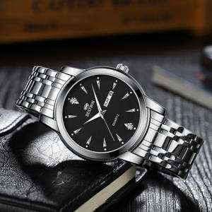 Montre à quartz en acier inoxydable tendance pour femme 2026 - Montre-bracelet décontractée avec calendrier et accent en strass - Product Image 4