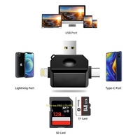 Lector de Tarjetas OTG Multifunción 3 en 2, Adaptador de Lector de Tarjetas Tipo-C a SD y USB con Lector de Tarjetas de Cámara para PC/Portátil