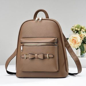 Pink Women's <b>Backpack</b> Softback Square Shape With Bow Detail Zipper Closure <b>Lightweight</b> Medium Capacity All Seasons Daily Use - Product Image 5