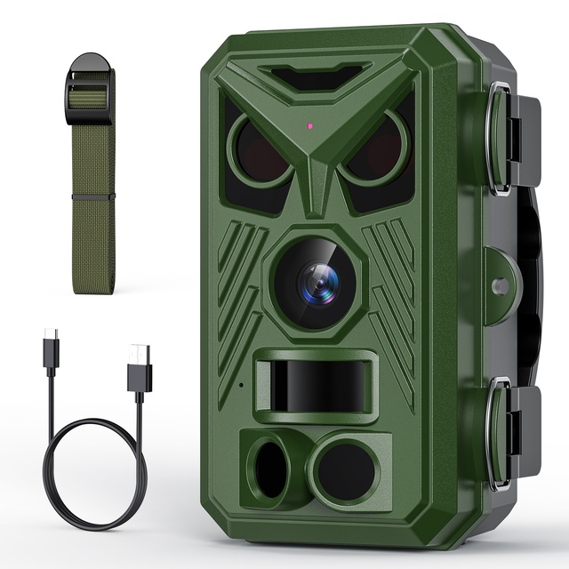 Trail Camera Hunting Camera 0.8s Trigger Speed IP66 Waterproof 1080p HD 2.4" Display Wildlife Monitoring Game Night Vision