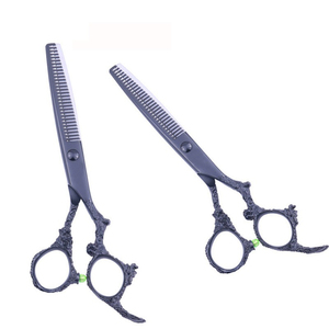 Tijeras Planas Profesionales de Acero Inoxidable Wanmei Black Dragon para Barbería, para Zurdos, Afiladas, Herramientas de Peluquería - Product Image 1