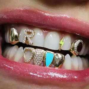 Joyería Dental Estilo 2025, Grillz de Dientes de Tiburón para Hombres y Mujeres, Removible, Se Pega con Broche - Product Image 2