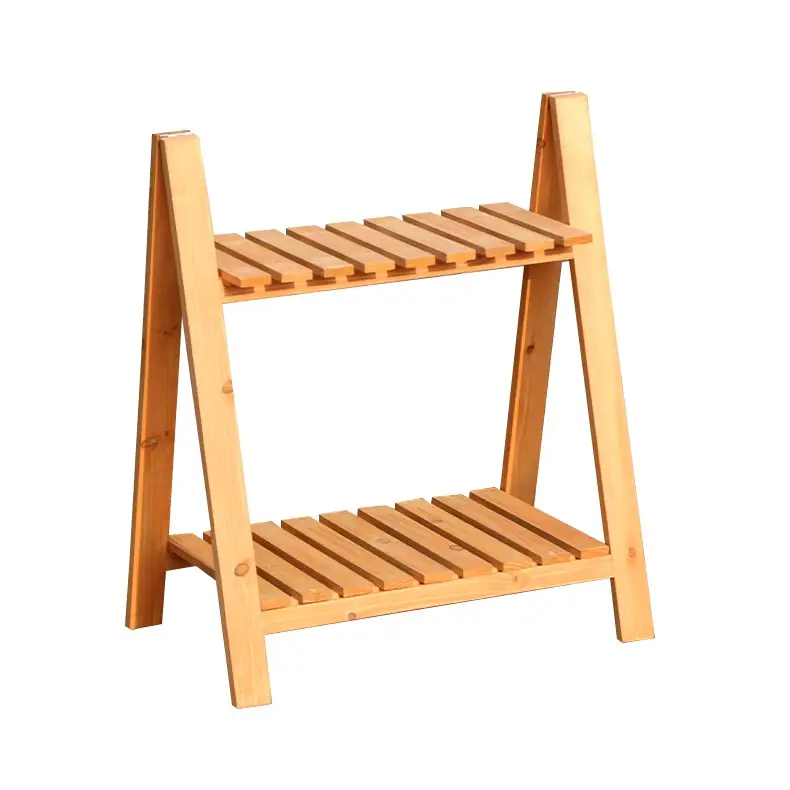 New arrival good quality plant shelf flower china fir wooden water-based coating pots rack
