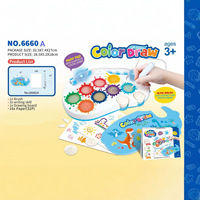 Tableau de dessin en plastique pour enfants, ensemble éducatif de gribouillage et de coloriage, tampons, lumières, stylo magique, jouet d'apprentissage précoce, cadeau pour les 3 ans et plus