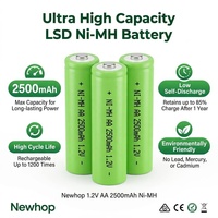 Sel Baterai Akku NiMH 1.2V AA 2500mAh 2200mAh 2000mAh Baterai Isi Ulang Ni-MH Low Self-Discharge Button Top Cell untuk Mainan
