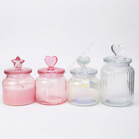 Vente en gros d'usine, contenants en verre personnalisés de luxe pour la Saint-Valentin, pots à bougies pour la fabrication de bougies, décoration de la maison