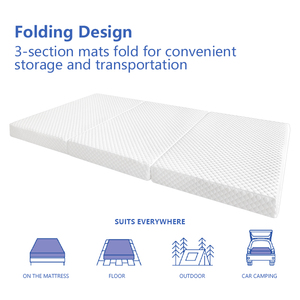 <span class=keywords><strong>Hot</strong></span> bán 90x200x12cm Sleepwell Bộ nhớ bọt Nệm Topper có thể tháo rời Bìa tri-gấp đồ nội thất nhà có thể gập lại cho phòng ngủ - Product Image 5