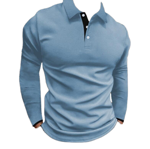 Camisas Casuales para Hombre RNSHANGER, de Color Sólido, Manga Larga, Transpirables, con Bolsillo, Corte Holgado, Cierre de Botones, Estilo Vintage, 100% Poliéster - Product Image 1