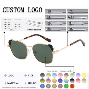 Unisex Cat Eye <b>Sunglasses</b> Black Frame Red Accents UV400 Protection Adult - Product Image 2