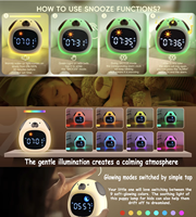 Horloge électronique numérique en silicone à changement de couleur, machine à bruit blanc portable pour chien/chiot et bébé, veilleuse USB pour chambre à coucher