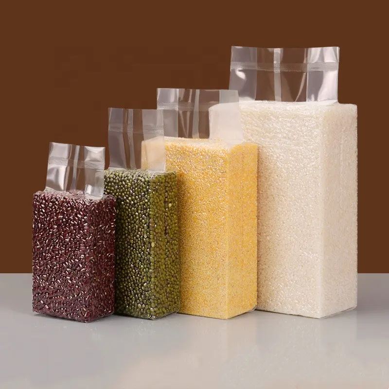 Sac d'emballage alimentaire sous vide pour le riz, sachets plastiques personnalisés, de qualité supérieure, unités