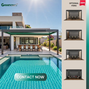 Pergola de jardin autoportante en aluminium enduit de poudre opération motorisée conception écologique-couverture d'ombre extérieure pour la <span class=keywords><strong>piscine</strong></span> de patio - Product Image 1