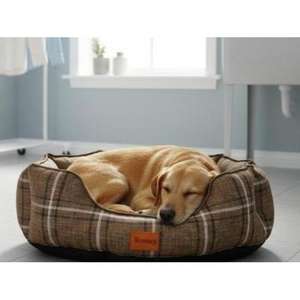 Cuccia per Animali Domestici Harmoory in Lino a Quadri, Taglia Media, per Tutte le Stagioni, Design a Quadretti, Comodo Tappetino per Dormire - Product Image 5