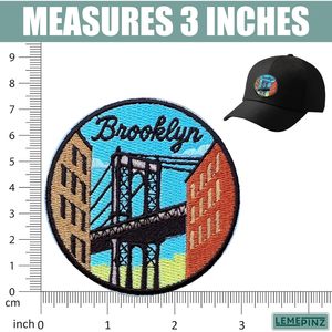 Brooklyn New York City Embroidery Nonwoven Felt 3-Inch Iron-<b>On</b> <b>Sew</b>-<b>On</b> Travel Applique <b>Patch</b> for Bags Various Colors - Product Image 3